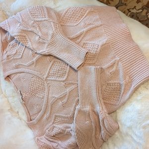 Abercrombie & Fitch Blush Pink Puff Sleeve Sweater Size L